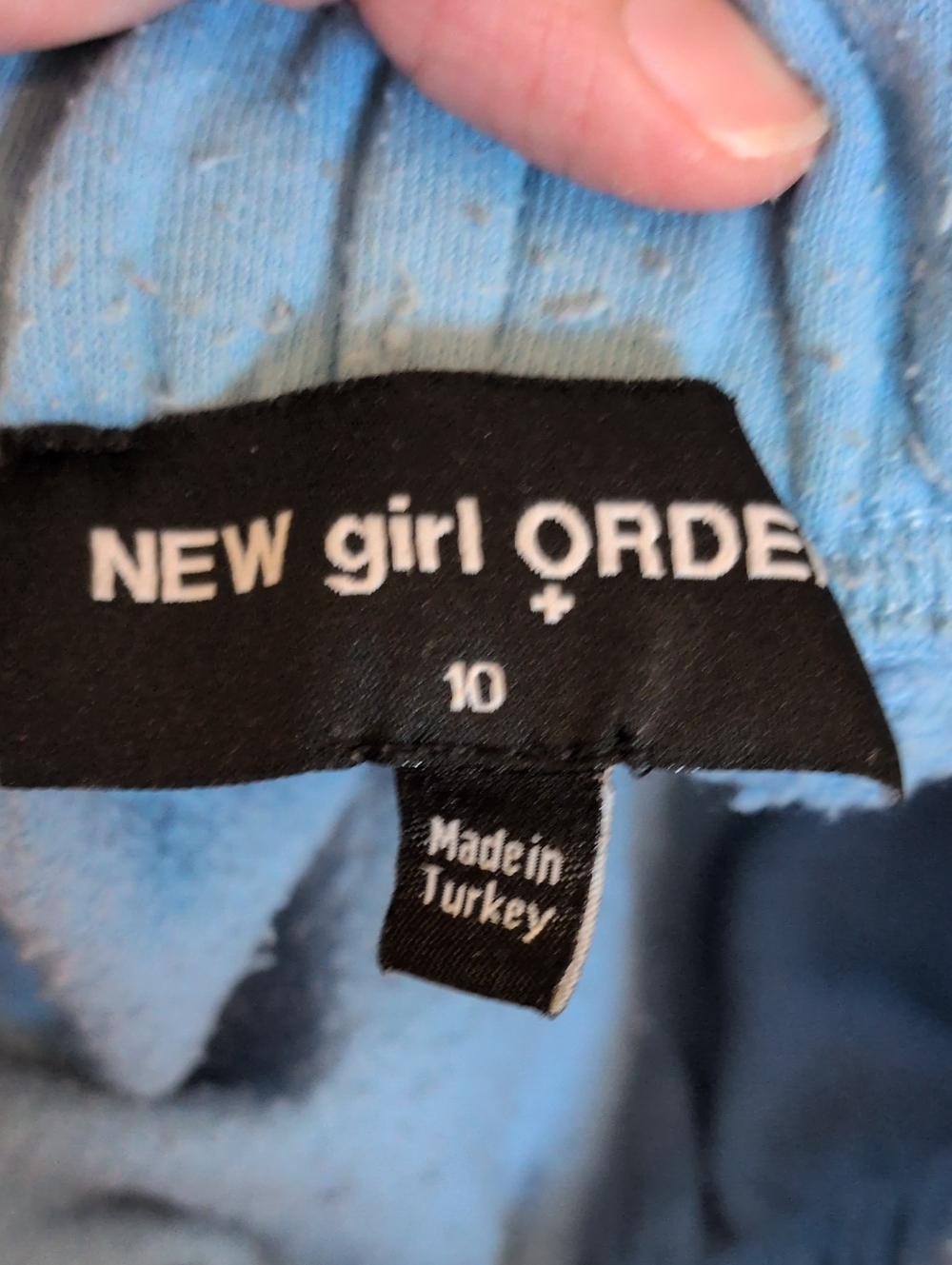New Girl Order Retro Flame Pink Blue Jogger Style Sweatpants Grunge Distressed - Picture 7 of 7
